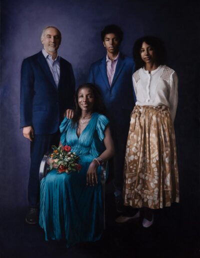 Oil Portrait of Black Family